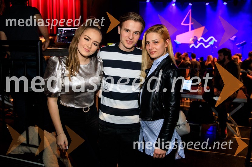  Lina Kuduzović, pevka;  Klemen Kopina, speaker, MC;  Renata Alibegović, Revolution dance crewZALAGASPER, predstavitev prvenca