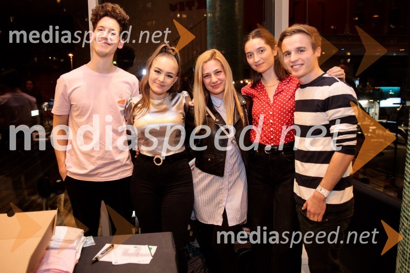  Gašper  Šantl, glasbenik;  Lina Kuduzović, pevka;  Renata Alibegović, Revolution dance crew;  Zala Kralj, glasbenica;  Klemen Kopina, speaker, MCZALAGASPER, predstavitev prvenca