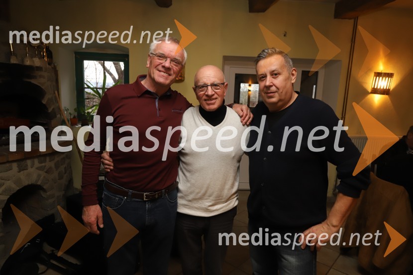  Srečko  Zagoranski , trompeta;  Jože Ekart;  Miran  UrihSrečanje muzikantov na izletniški kmetiji Mikuž