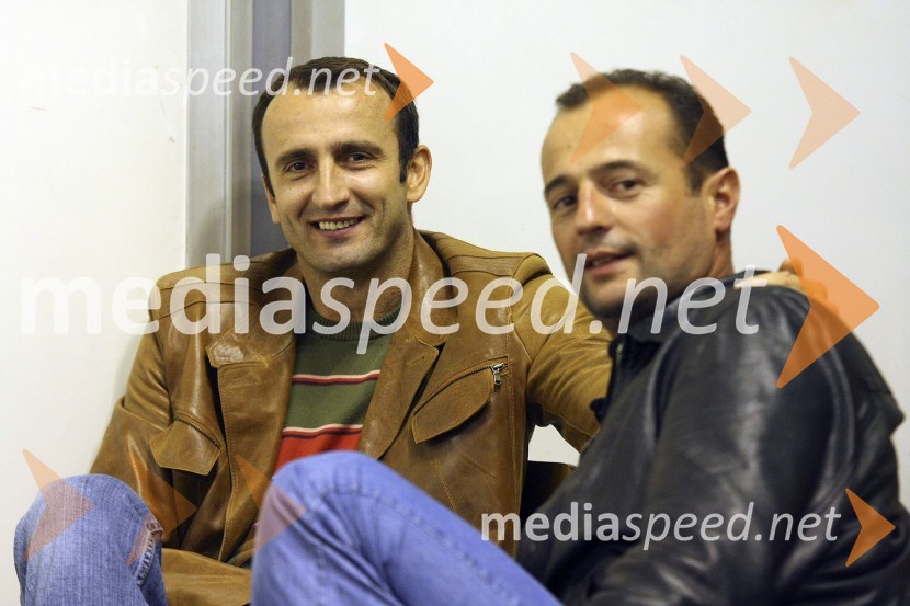 Ivica Jurković, nekdanji košarkar Olimpije (levo), s prijateljemKošarka: Olimpija - Maccabi Tel Aviv