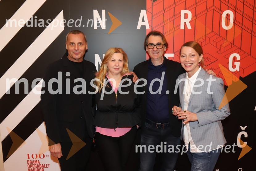  Danilo Rošker, direktor SNG Maribor;  ... ;  Aleksandar  Popovski, režiser, umetniški direktor Drame SNG Maribor;  Nataša Matjašec Rošker, igralkaPošta, premiera absurdno tragične komedije v SNG Maribor