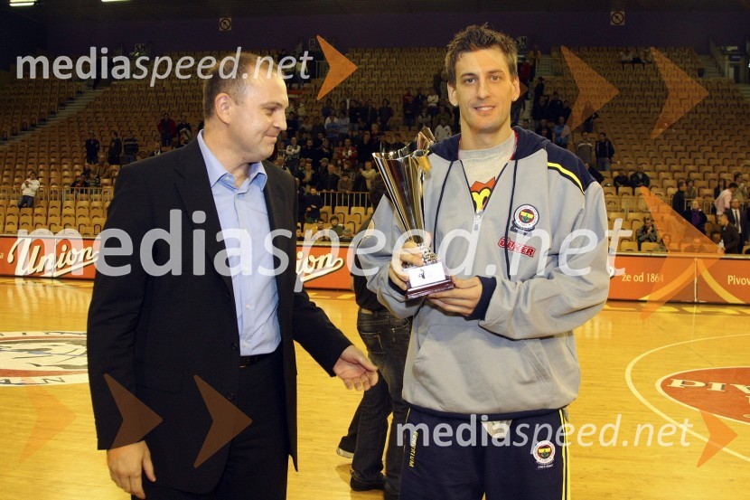 Dušan Mitič, predsednik Union Olimpije in Gordan Giriček, FenerbahčeKošarka: Olimpija - Maccabi Tel Aviv