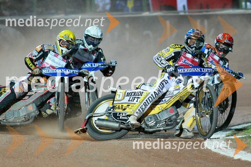 Scott Nicholls, Velika Britanija, Niels Kristian Iversen, Danska, Hans Andersen, Danska in Fredrik Lindgren, ŠvedskaSPEEDWAY GRAND PRIX 2008, VN Italije 2008, dirka