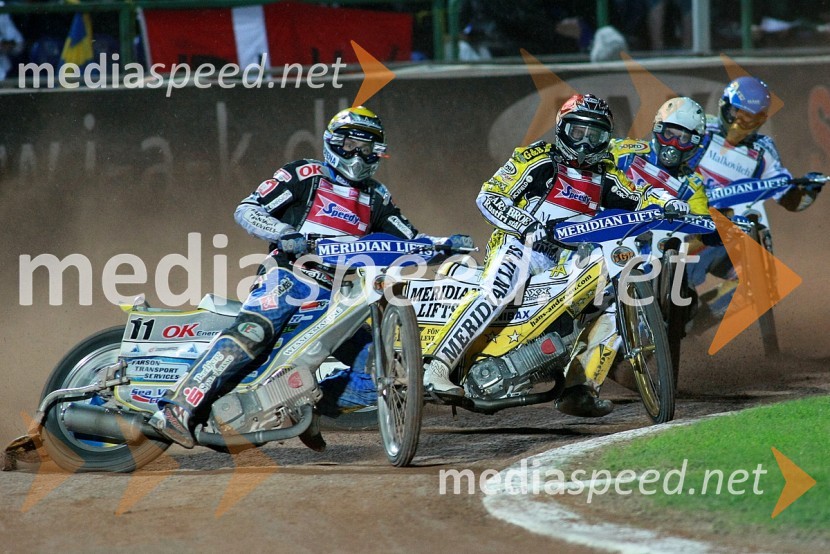 Bjarne Pedersen, Danska, Hans Andersen, Danska, ... in Krzysztof Kasprzak, PoljskaSPEEDWAY GRAND PRIX 2008, VN Italije 2008, dirka