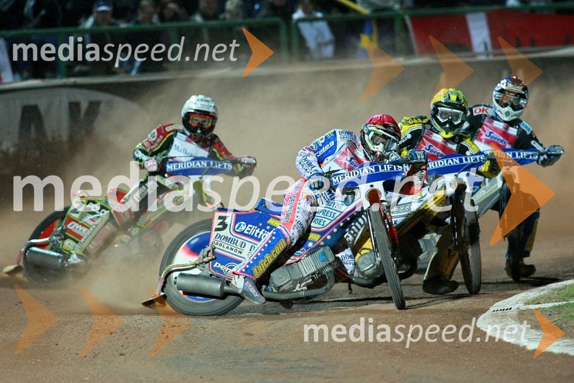 Leigh Adams, Avstralija, Jason Crump, Avstralija, Hans Andersen, Danska in Bjarne Pedersen, DanskaSPEEDWAY GRAND PRIX 2008, VN Italije 2008, dirka