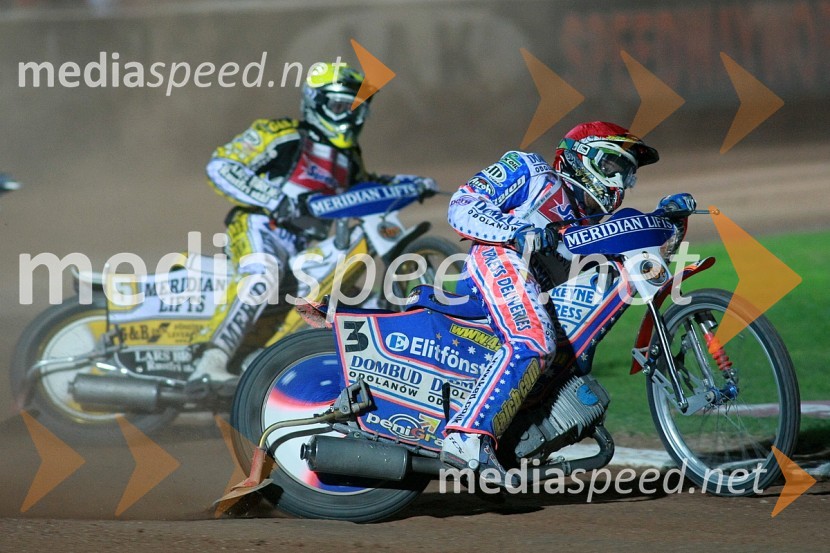 Hans Andersen, Danska in Jason Crump, AvstralijaSPEEDWAY GRAND PRIX 2008, VN Italije 2008, dirka