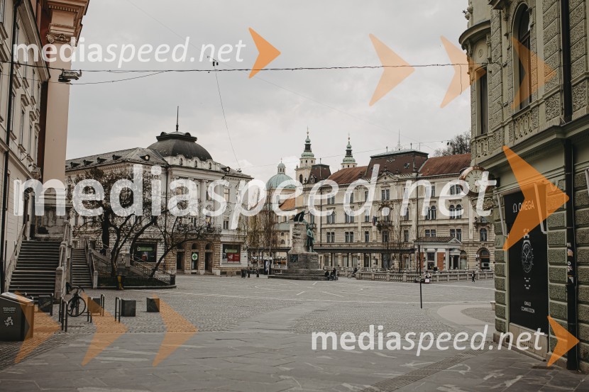 Prazna Ljubljana v času novega korona virusa covid-19