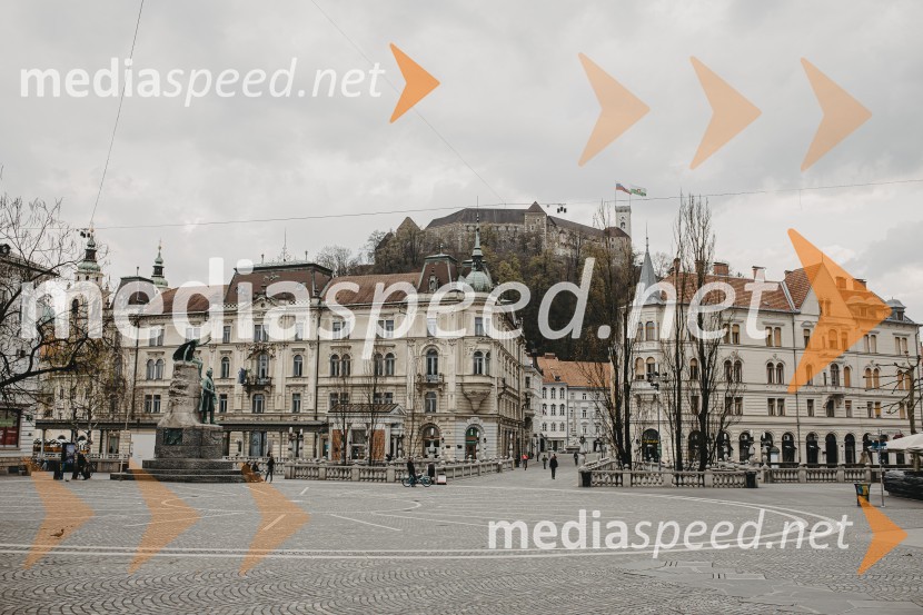 Prazna Ljubljana v času novega korona virusa covid-19