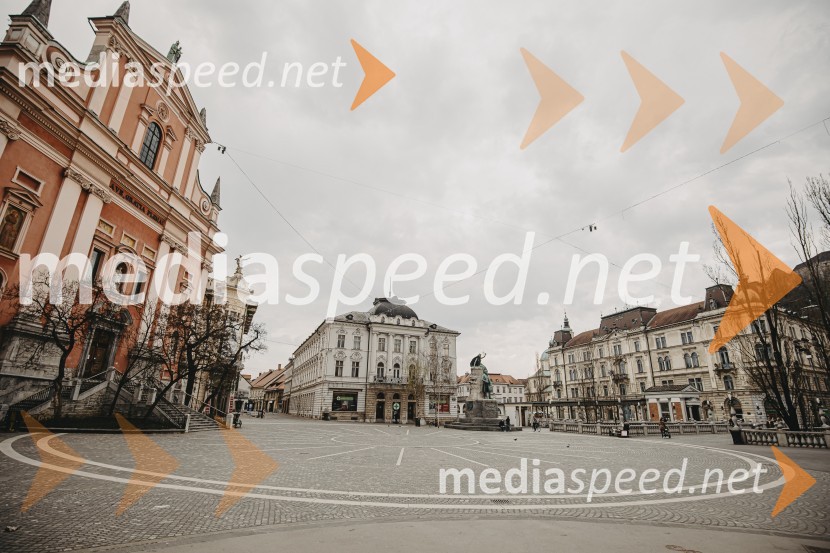 Prazna Ljubljana v času novega korona virusa covid-19