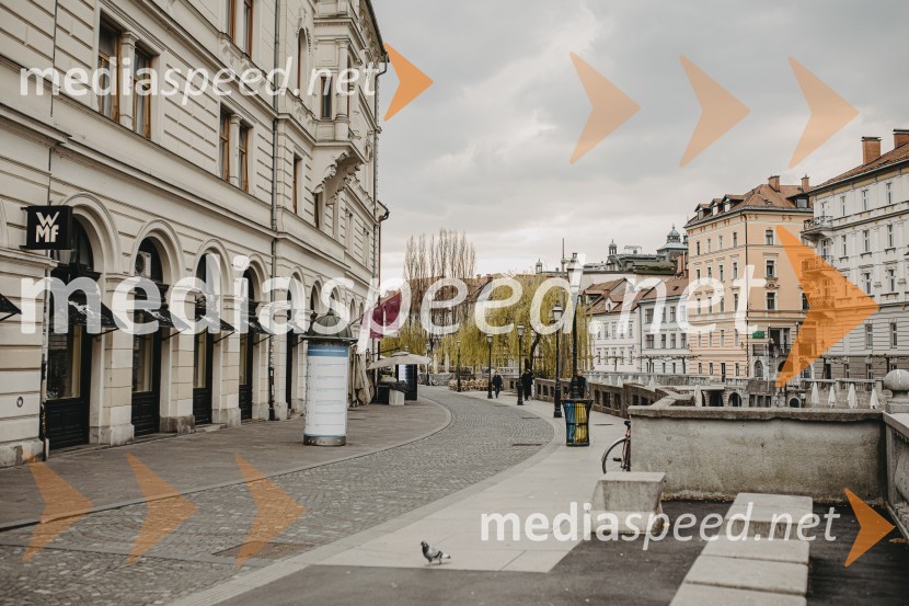 Prazna Ljubljana v času novega korona virusa covid-19
