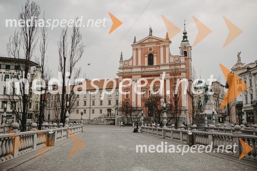 Prazna Ljubljana v času novega korona virusa covid-19
