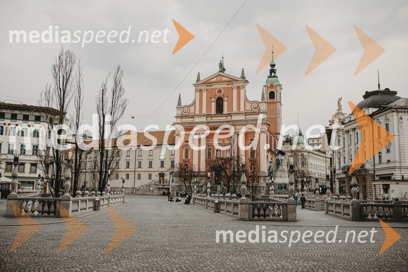 Prazna Ljubljana v času novega korona virusa covid-19