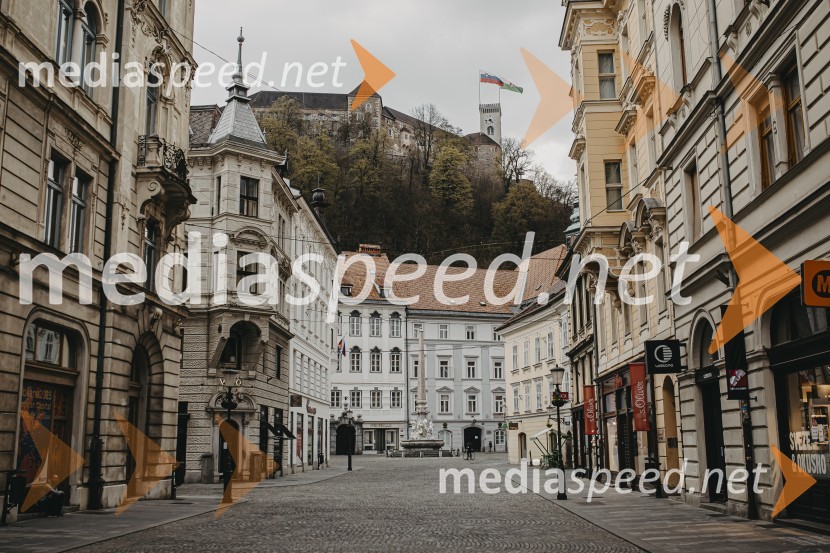 Prazna Ljubljana v času novega korona virusa covid-19