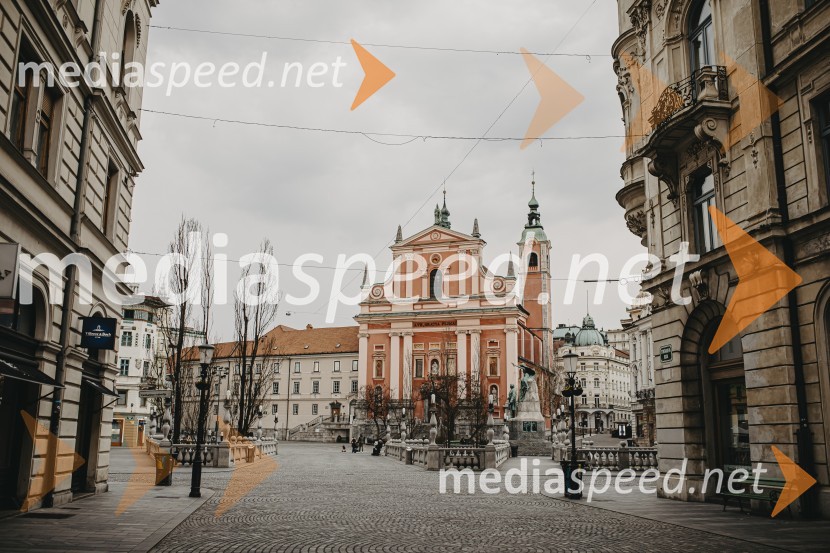 Prazna Ljubljana v času novega korona virusa covid-19