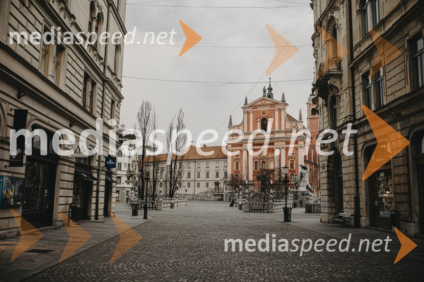 Prazna Ljubljana v času novega korona virusa covid-19