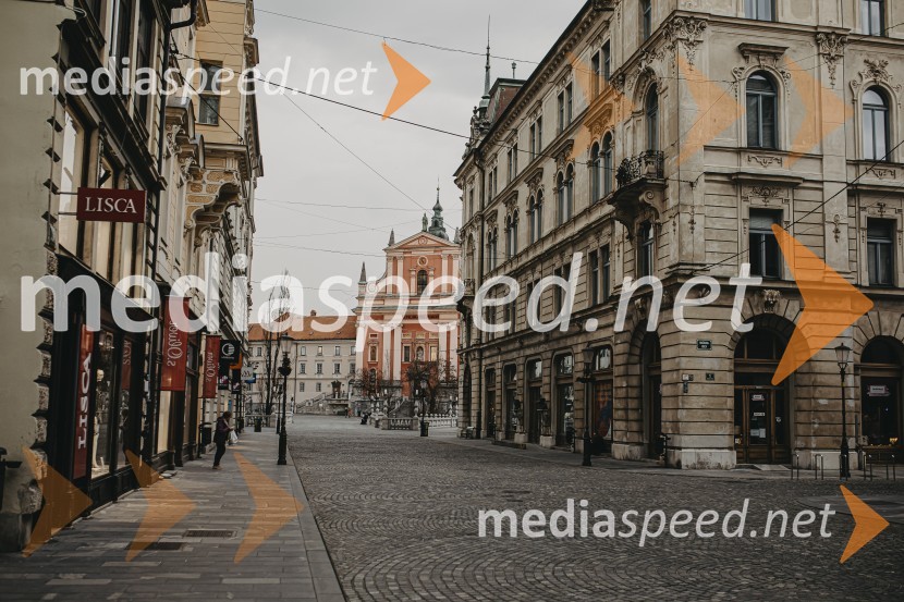 Prazna Ljubljana v času novega korona virusa covid-19