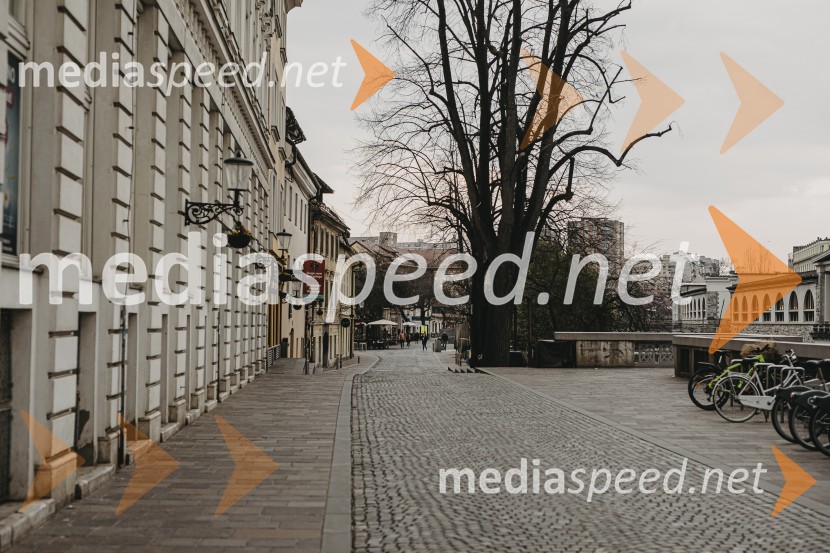 Prazna Ljubljana v času novega korona virusa covid-19