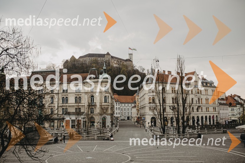 Prazna Ljubljana v času novega korona virusa covid-19