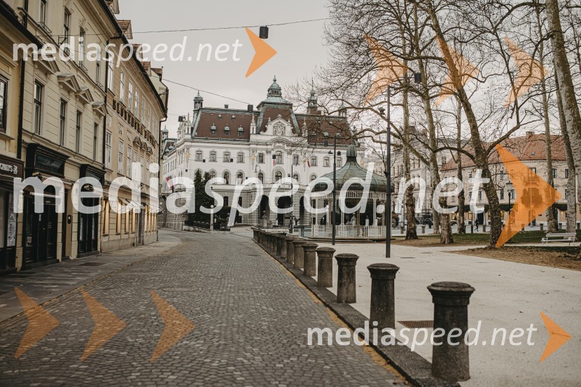 Prazna Ljubljana v času novega korona virusa covid-19