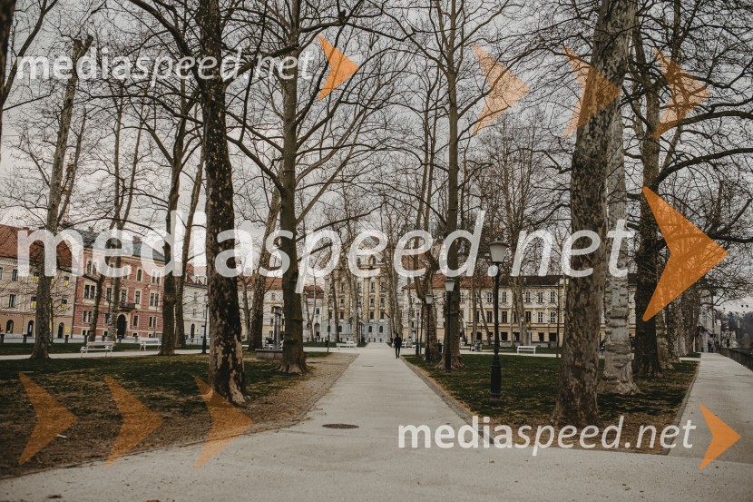 Prazna Ljubljana v času novega korona virusa covid-19