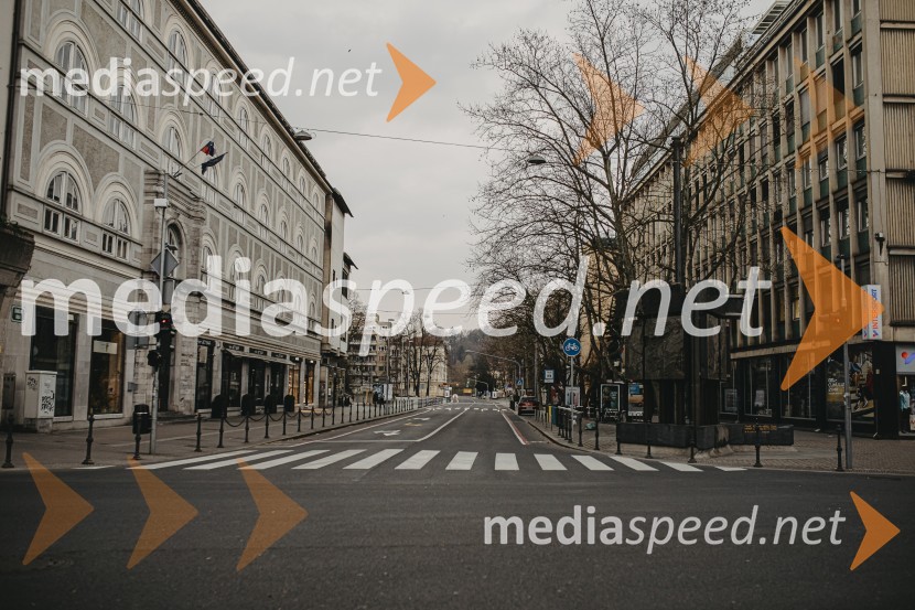 Prazna Ljubljana v času novega korona virusa covid-19