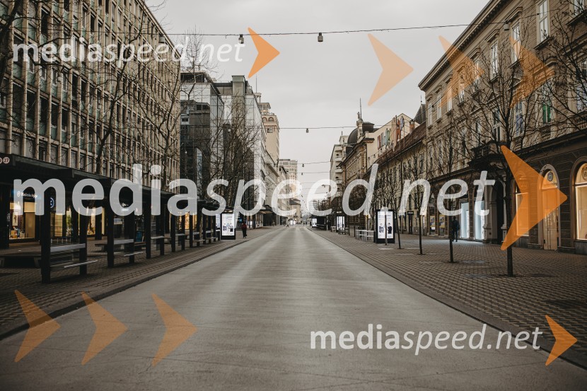 Prazna Ljubljana v času novega korona virusa covid-19
