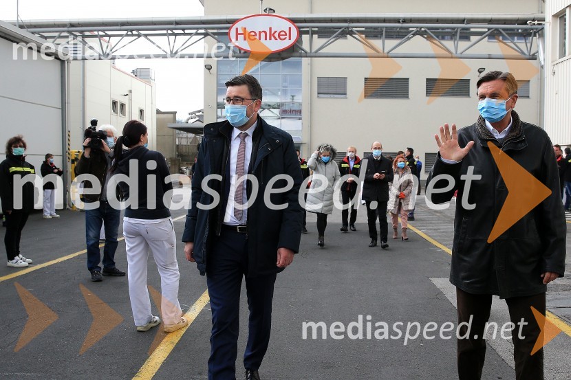  Christof  Vollstedt, direktor Henkel Maribor;  Borut Pahor, predsednik Republike SlovenijePahor obiskal Henkel Maribor