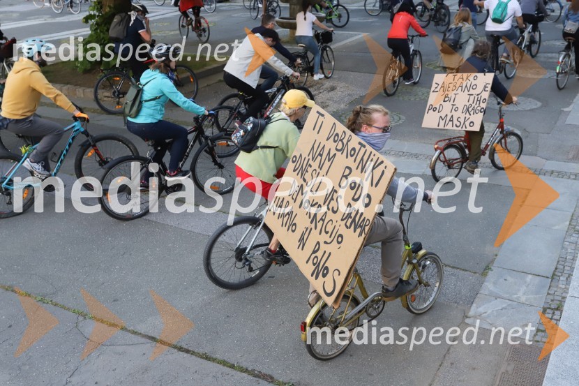 Protivladni protest na kolesih v Mariboru
