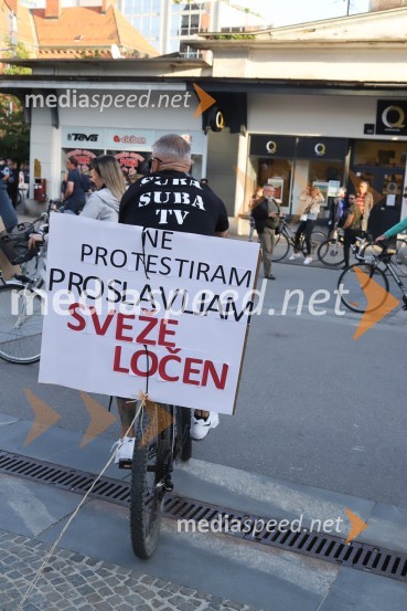 Protivladni protest na kolesih v Mariboru