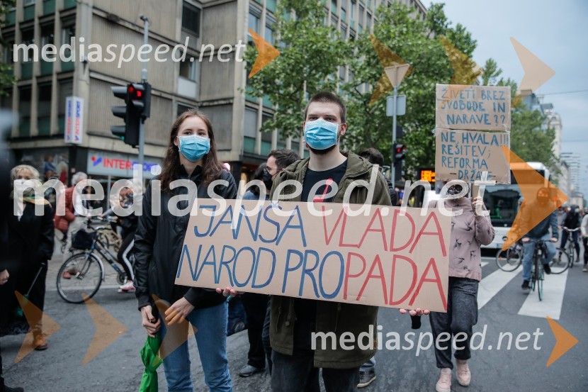 Tretji protivladni protest v Ljubljani