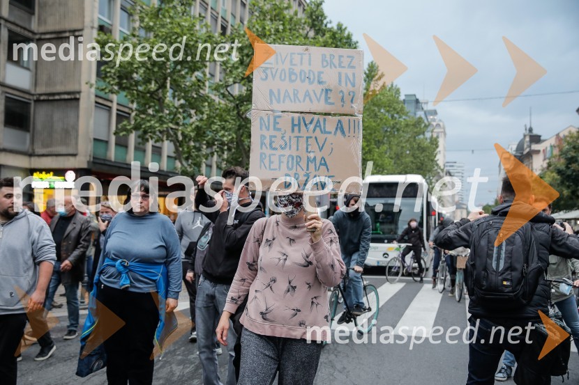Tretji protivladni protest v Ljubljani