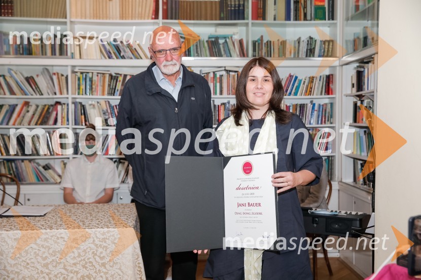  Dušan Merc, upokojeni ravnatelj;  Jana Bauer, pisateljicaNagrada Desetnica v roke Jani Bauer