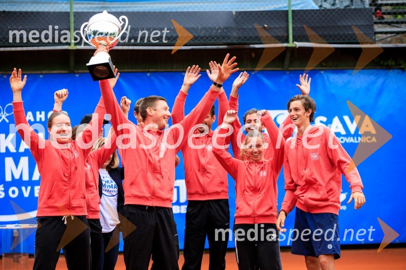  Živa Falkner, teniška igralka;  Robi  Cokan, kapetan vzhoda;  Pia Čuk, teniška igralka;  Bor Artnak, teniški igralecBlaž Rola in Bor Artnak, zmagovalca pokala Mime Jaušovec