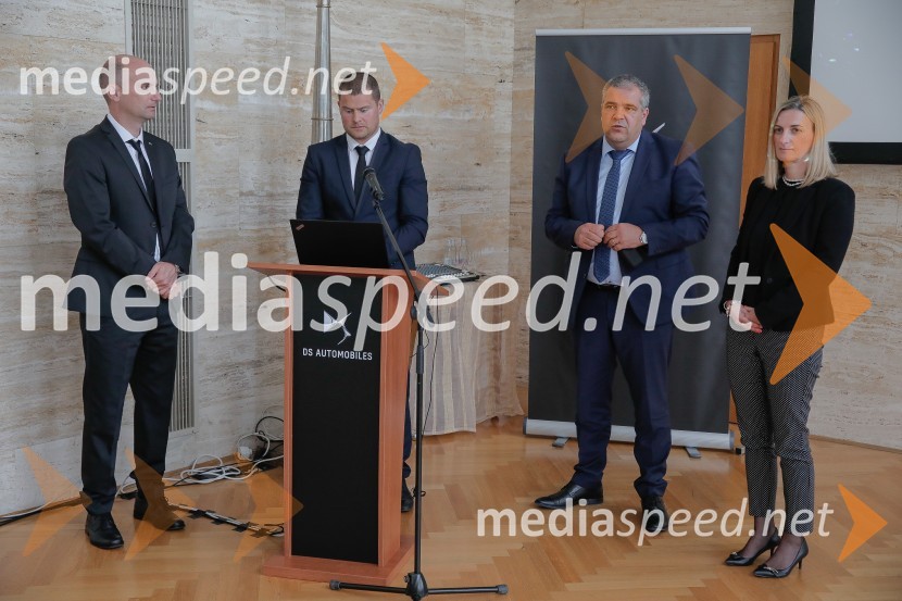  Peter Horvat, direktor LPP d.o.o.;  Rok Marolt, produktni vodja znamke Citroen in DS Slovenija;  Jožko  Tomšič, generalni director P Automobil Import / C Automobil Import;  Barbara Kmet, vodja komunikacij in dogodkov, P Automobil ImportPredstavitev DS7 Crossback in DS3 Crossback
