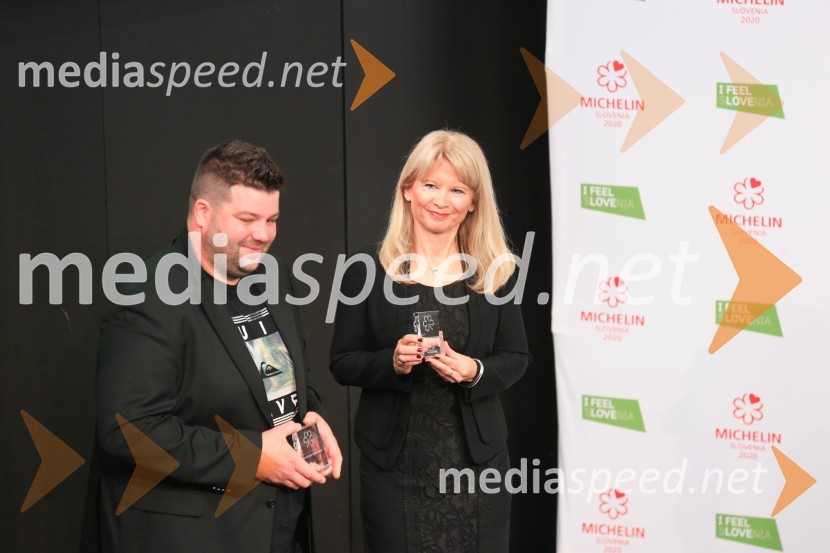  Luka Košir, brunarica Grič; mag. Maja Pak Olaj, direktorica, Slovenska turistična organizacijaRazglasitev Michelinovih zvezdic v Sloveniji