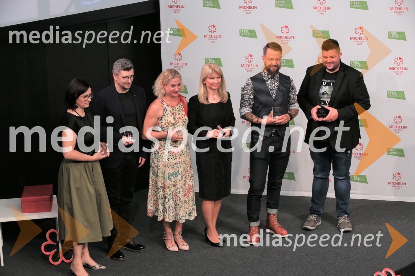  Ksenija Krajšek Mahorčič, kuharska mojstrica, Mahorčič;  Uroš Gorjanc, predstavnik podjetja Domina Activa d.o.o.;  Ana Roš Stojan, kuharska mojstrica in najboljša chefinja na svetu po izboru akademije The World's 50 Best Restaurants ter direktorica Hiše Franko; mag. Maja Pak Olaj, direktorica, Slovenska turistična organizacija;  Bine Volčič, kuharski mojster;  Luka Košir, gostišče GričRazglasitev Michelinovih zvezdic v Sloveniji