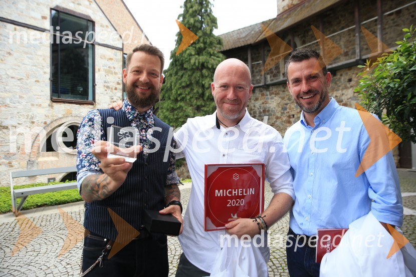  Bine Volčič, kuharski mojster;  Uroš Štefelin, kuharski mojster, Villa Podvin;  Igor Jagodic, kuharski mojster, restavracija StrelecRazglasitev Michelinovih zvezdic v Sloveniji