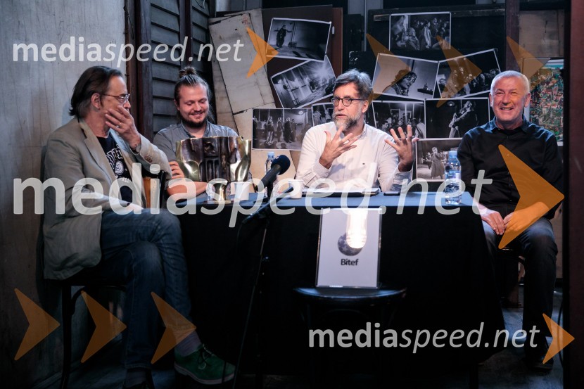   Igor  Samobor, igralec, ravnatelj SNG Drama Ljubljana;  Žiga  Divjak, režiser;  Ivan  Medenica, gledališki kritik, umetniški direktor festivala BITEF;  Ivica Buljan, režiserNovinarska konferenca ob razgrnitvi programa 54. festivala BITEF in podelitvi festivalskih nagrad