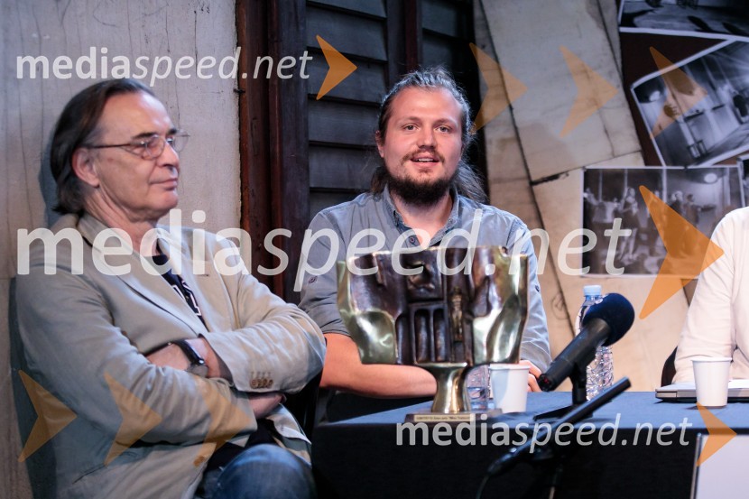   Igor  Samobor, igralec, ravnatelj SNG Drama Ljubljana;  Žiga  Divjak, režiserNovinarska konferenca ob razgrnitvi programa 54. festivala BITEF in podelitvi festivalskih nagrad