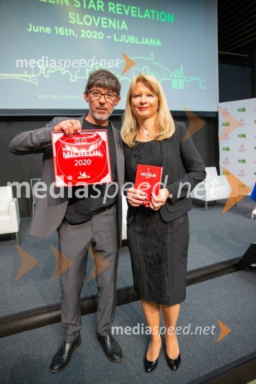  Valter Kramar, Hiša Franko; mag. Maja Pak Olaj, direktorica, Slovenska turistična organizacijaRazglasitev Michelinovih zvezdic v Sloveniji