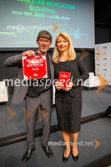  Valter Kramar, Hiša Franko; mag. Maja Pak Olaj, direktorica, Slovenska turistična organizacijaRazglasitev Michelinovih zvezdic v Sloveniji