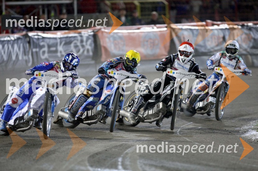 Nicki Pedersen, Danska, ..., Andreas Jonsson, Švedska in Wieslaw Jagus, PoljskaSpeedway Bydgodszcz