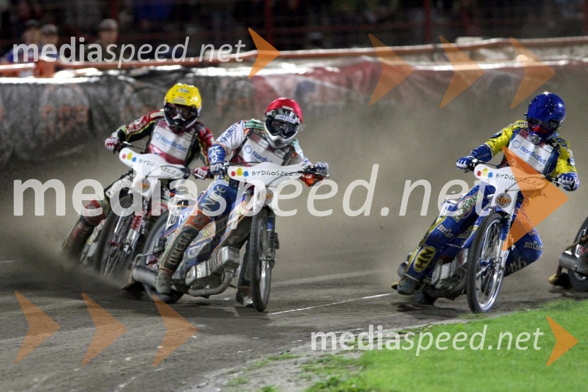 Leigh Adams, Avstralija, Wieslaw Jagus, Poljska in Tomasz Gollob, Poljska

Speedway Bydgodszcz