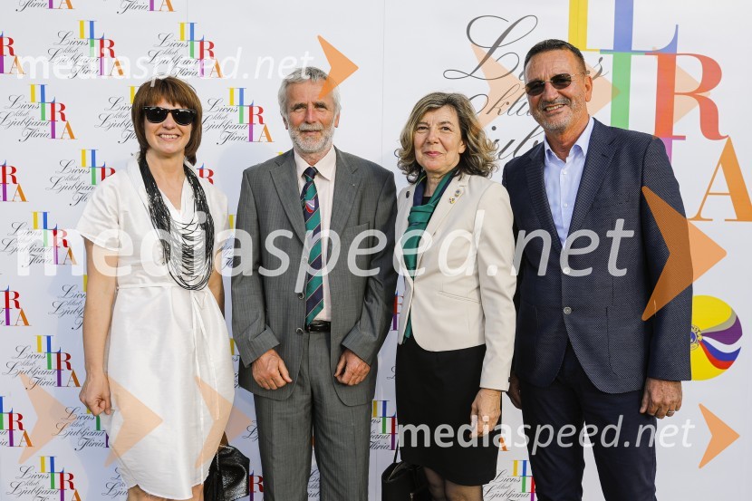 Maja Vidergar, vodja marketinških projektov, Cankarjev dom;  Miran Pahor;  Nadja Pahor;  Jože Vidrih, Lions klub Ljubljana IliriaLions klub Ljubljana Iliria praznuje 20. obletnico delovanja