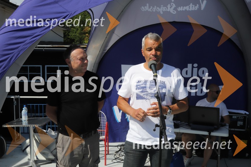  Stane Kocutar, mestni viničar, skrbnik Stare trte, novinar Radia Maribor, zgodovinar;  Aleksander Saša Arsenovič, župan, Mestna občina MariborOtvoritev Mariborskega otoka in praznovanje 90 let