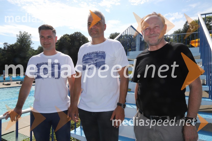  Tadej Mežnar, direktor Športnih objektov Maribor;  Aleksander Saša Arsenovič, župan, Mestna občina Maribor;  Stane Kocutar, mestni viničar, skrbnik Stare trte, novinar Radia Maribor, zgodovinarOtvoritev Mariborskega otoka in praznovanje 90 let