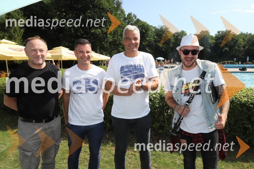  Stane Kocutar, mestni viničar, skrbnik Stare trte, novinar Radia Maribor, zgodovinar;  Tadej Mežnar, direktor Športnih objektov Maribor;  Aleksander Saša Arsenovič, župan, Mestna občina Maribor;  Dejan Krajnc, skupina, Poskočni muzikantiOtvoritev Mariborskega otoka in praznovanje 90 let