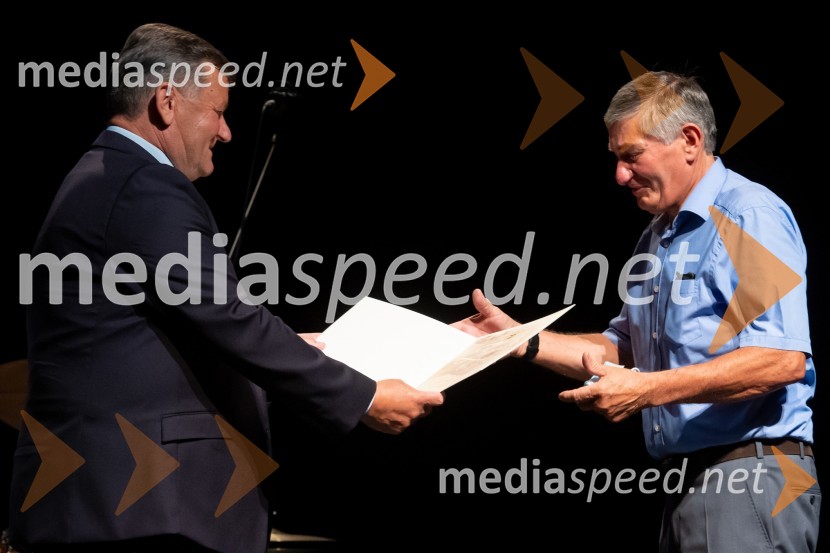 dr. Aleksander Jevšek, župan Mestne občine Murska Sobota;  Jože RituperMilan Kučan, častni občan MO Murska Sobota