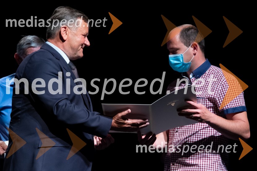 dr. Aleksander Jevšek, župan Mestne občine Murska Sobota;  Benjamin PuhanMilan Kučan, častni občan MO Murska Sobota