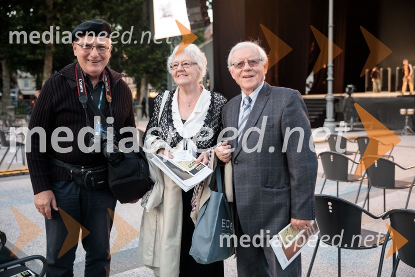  Janez Platiše, novinar in fotograf;  Jana Sodja;  Lovro Sodja, predsednik Društva slovensko-avstrijskega prijateljstvaFalling Angels, balet v izvedbi Opera Balet SNG Maribor, 68. Ljubljana festival